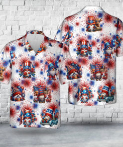 4Th Of July Hawaiian Shirts, 4th Of July Gnomes Hawaiian Shirt, Hawaiian Beach Shirts For Men Women