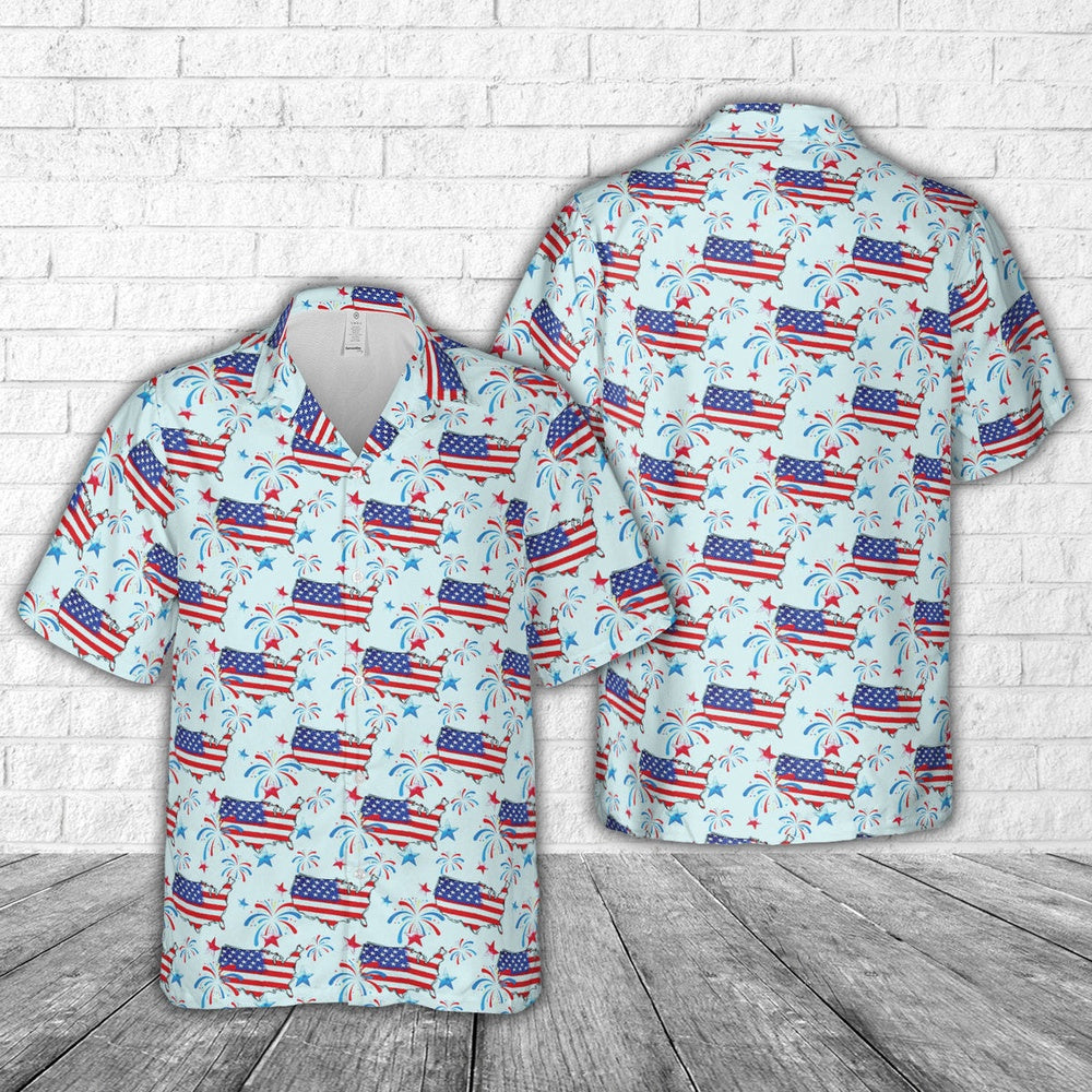 4th of july hawaiian shirts american map 4th of july hawaiian shirt hawaiian beach shirts for men women ddkva