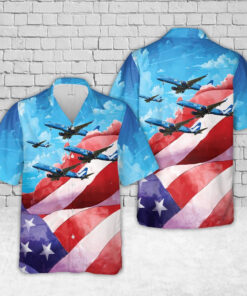 4Th Of July Hawaiian Shirts, Breeze Airways E190 4Th Of July Hawaiian Shirt, Military Aloha Shirts