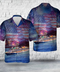 4Th Of July Hawaiian Shirts, Carnival Cruise Line'S Mardi Gras 4Th Of July Hawaiian Shirt, Military Aloha Shirts