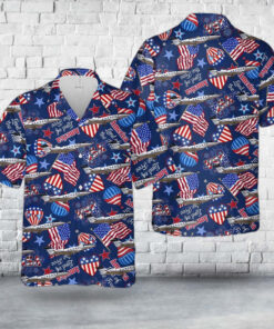 4Th Of July Hawaiian Shirts, Gulfstream G500 4Th Of July Hawaiian Shirt, Military Aloha Shirts