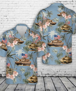 4Th Of July Hawaiian Shirts, M1 Abrams Tank 4Th Of July Hawaiian Shirts, Military Aloha Shirts