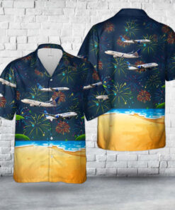 4Th Of July Hawaiian Shirts, United Airlines Fleet 4Th Of July Hawaiian Shirt, Military Aloha Shirts