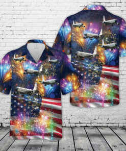 4Th Of July Hawaiian Shirts, Usaf Rc-135 Rivet Joint Recon Airplane 4Th Of July Hawaiian Shirt, Military Aloha Shirts