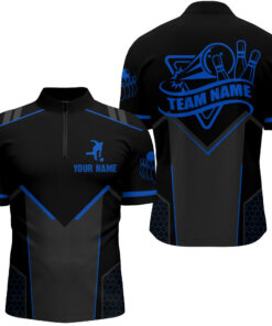 bowling jersey for men custom bowling quarter zip shirt team bowlers short sleeve bdt267 2tnb1