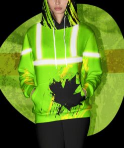 hi vis hoodie reflective green canada flag safety workwear 3 mde9j