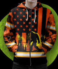 hi vis jacket reflective orange usa flag with bigfoot 3 2xms6