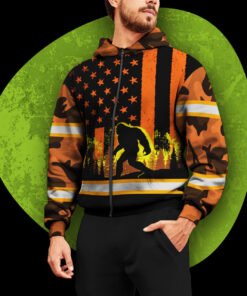 hi vis jacket reflective orange usa flag with bigfoot 4 h5n3b