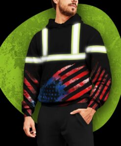 hi vis reflective custom name us flag hoodie safety workwear 3 amh51