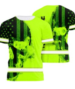 hi vis shirt reflective green black skull custom name safety workwear 3 u8ltz