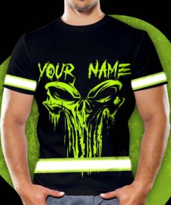 hi vis shirt reflective green skull custom name safety workwear 2 ndcj7