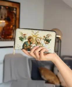 holy family sacred leather wallet purse vuz4y