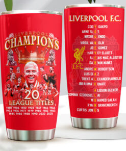 Liverpool Champions 20 League Titles Tumbler Cup – 20oz 30oz