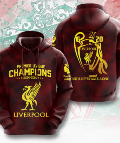 Liverpool FC 2024-2025 Champions Hoodie – Dual Trophy Legacy Edition