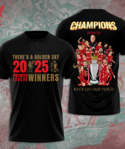 Liverpool FC 2025 Champions Hoodie - There's a Golden Sky Black Edition