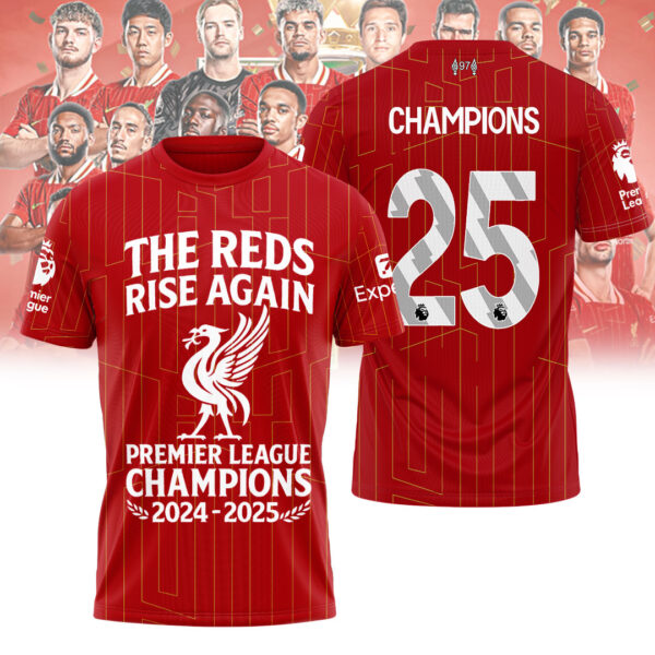 liverpool premier league champions 2024 2025 shirt the reds rise again tribute tee 1 eml2i