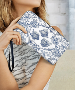 sacred elegance blue and white devotion leather wallet purse tur00