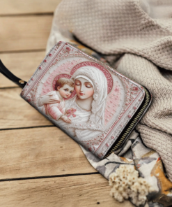 sacred serenity the madonnas tender embrace leather wallet purse pm9ne