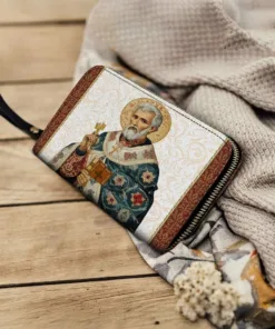 saint peter reverence leather wallet purse bojh1
