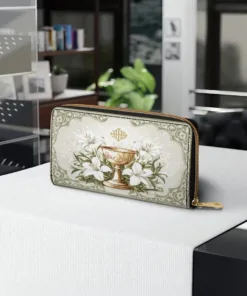 the holy eucharist leather wallet purse m07nt