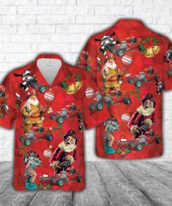 1923 Ford C-Cab Engine No. 13 Fire Truck Christmas Hawaiian Shirt