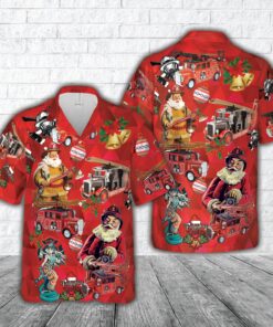1936 leyland Fire Truck Engine Christmas Hawaiian Shirt