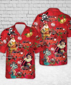 1940 Ford Regular Fire Truck Christmas Hawaiian Shirt