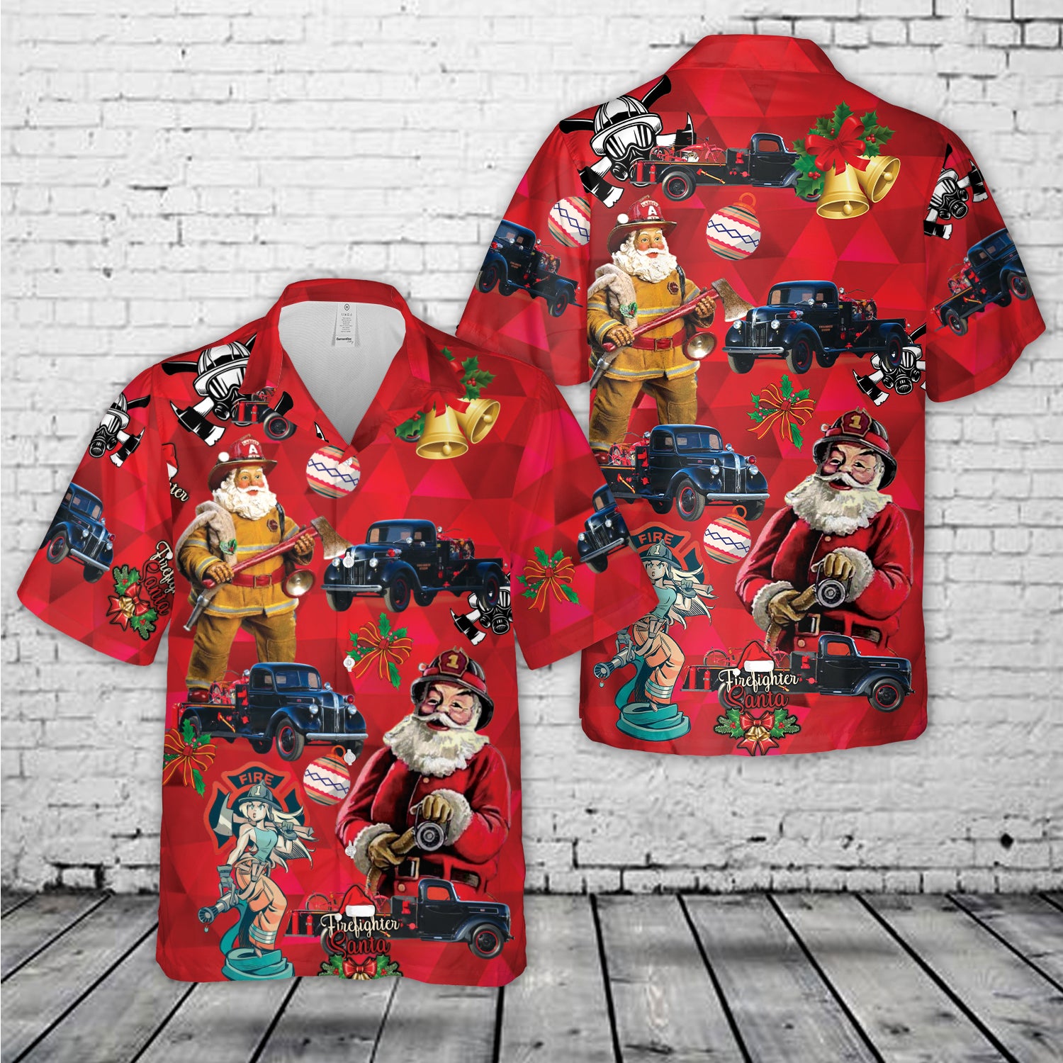 1941 ford fire truck christmas hawaiian shirt 1 jsg7t