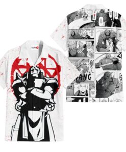 Alphonse Elric Hawaiian Shirt, Anime Button Up Shirt, Fullmetal Alchemist Manga Shirt