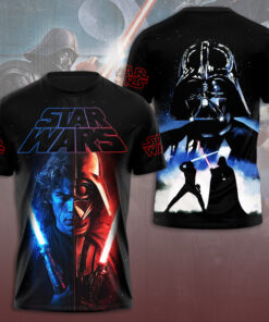 Anakin vs Vader Shirt – Star Wars Split Face & Lightsaber Duel Tee