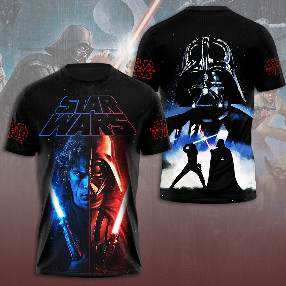 anakin vs vader shirt star wars split face lightsaber duel tee 1 wk2rh