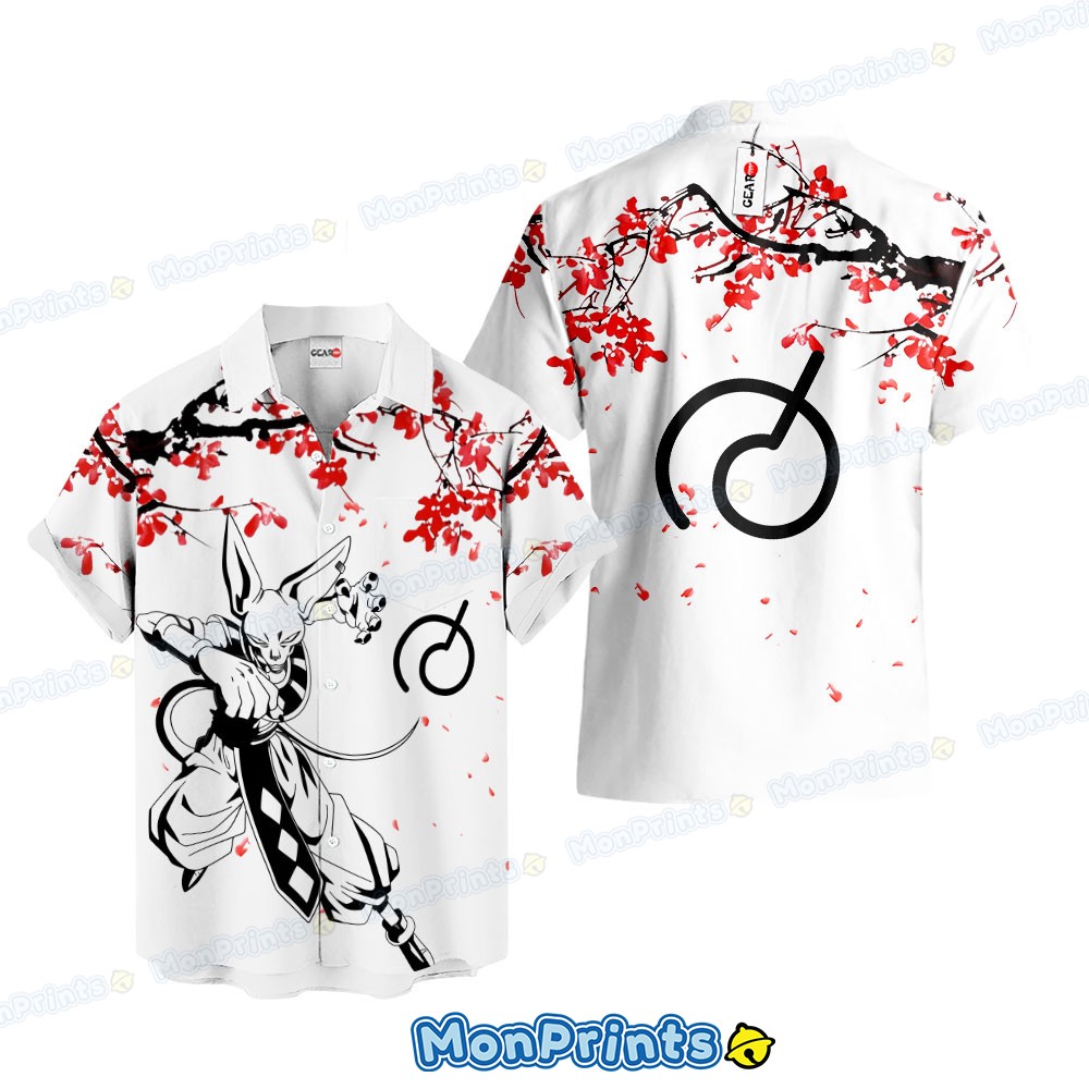 beerus hawaiian shirt dragon ball super god of destruction japanese cherry blossom anime shirt 1 9oaqd