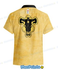 black clover hawaiian shirt anime button down shirt black bull logo tee 3 a936m