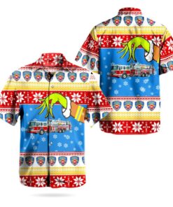 Buffalo Fire Department Fire Truck Ugly Christmas Hawaiian Shirt