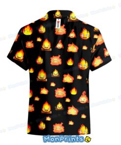 Calcifer Hawaiian Shirt – Howl’s Moving Castle Anime Fire Spirit Shirt