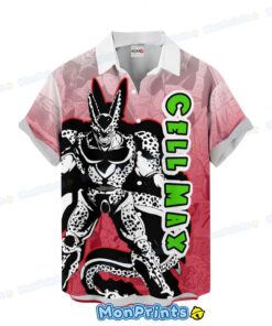 cell max hawaiian shirt dragon ball manga villain anime button up 2 tnmhv