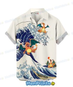 charizard great wave hawaiian shirt pokemon ukiyo e style summer shirt 1 q6so1