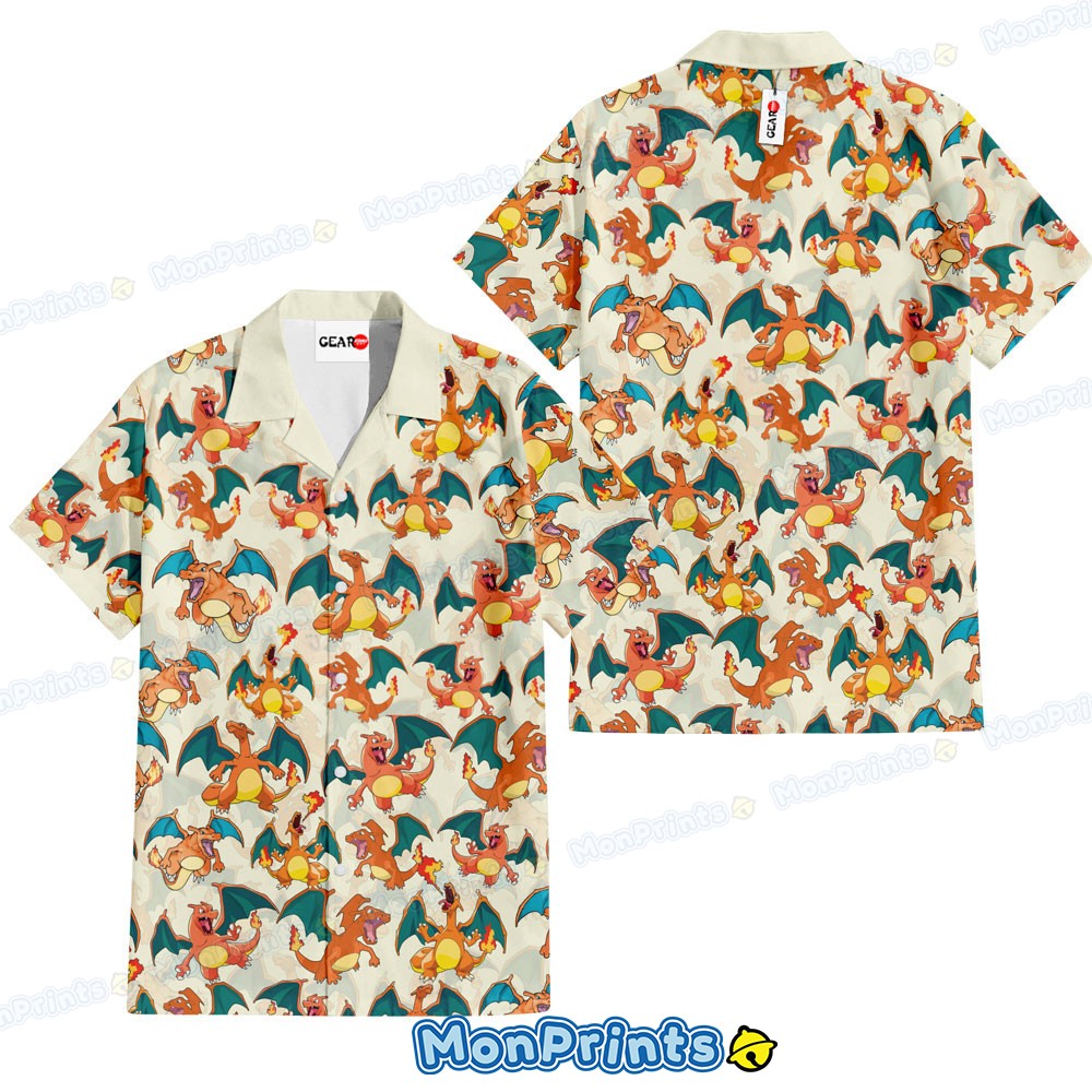 charizard hawaiian shirt pokemon fire dragon anime summer shirt 1 frao6