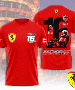 Charles Leclerc #16 Ferrari F1 T-shirt – Scuderia Racing Red Tee