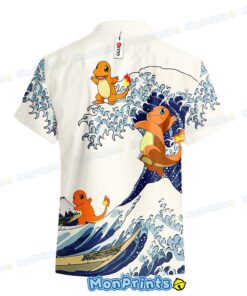 Charmander Great Wave Hawaiian Shirt – Japanese Art Style Pokemon Shirt