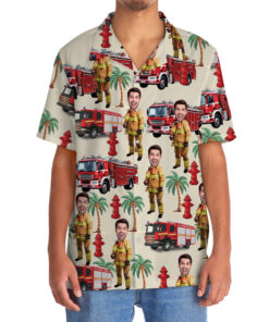 custom face firefighter hawaiian shirt funny summer gift 3 aze73