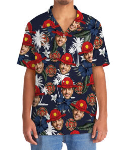 custom firefighter hawaiian shirt with your face funny gift 3 wodwg