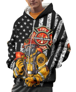 custom firefighter hoodie personalized name fire rescue honor courage pullover 12 2wah6