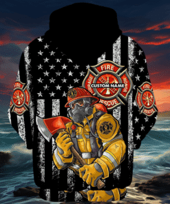 custom firefighter hoodie personalized name fire rescue honor courage pullover 4 mf2zt