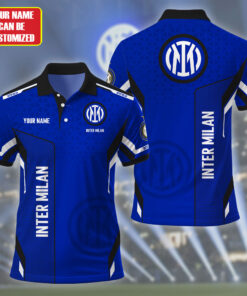 Custom Inter Milan Polo Shirt, Personalized Name Jersey for Fans, Inter Milan Gift for Men & Women