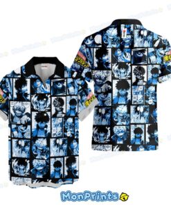 Dabi Hawaiian Shirt – My Hero Academia Manga Panel Anime Button-Up