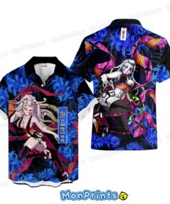Daki Hawaiian Shirt – Demon Slayer Blue Spider Lily Anime Button-Up