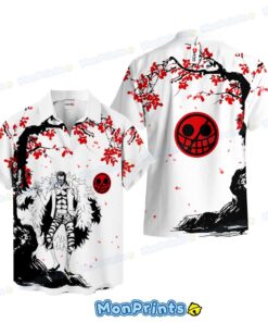 doflamingo hawaiian shirt one piece cherry blossom japanese ink style 1 4y0dk
