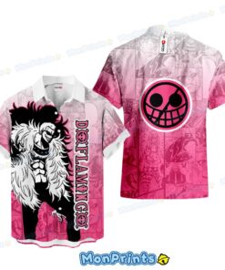 Doflamingo Hawaiian Shirt – One Piece Manga Style Anime Villain Button-Up
