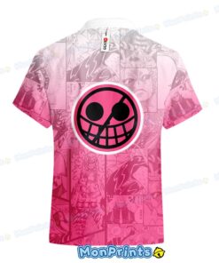 doflamingo hawaiian shirt one piece manga style anime villain button up 3 l4imn